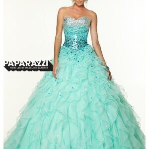 Paparazzi by Mori Lee Aqua Ball Gown